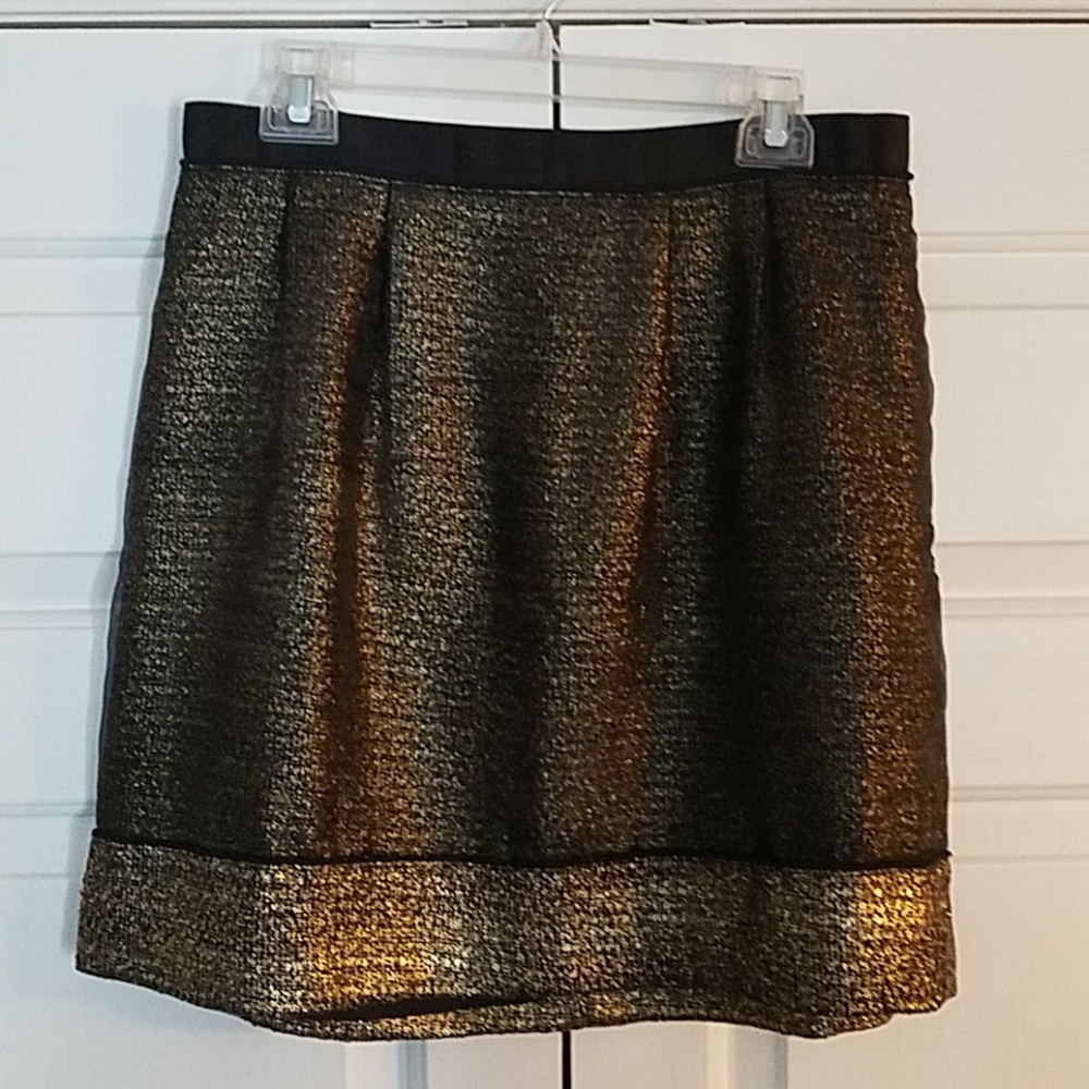 Ann Taylor Gold Lame Skirt